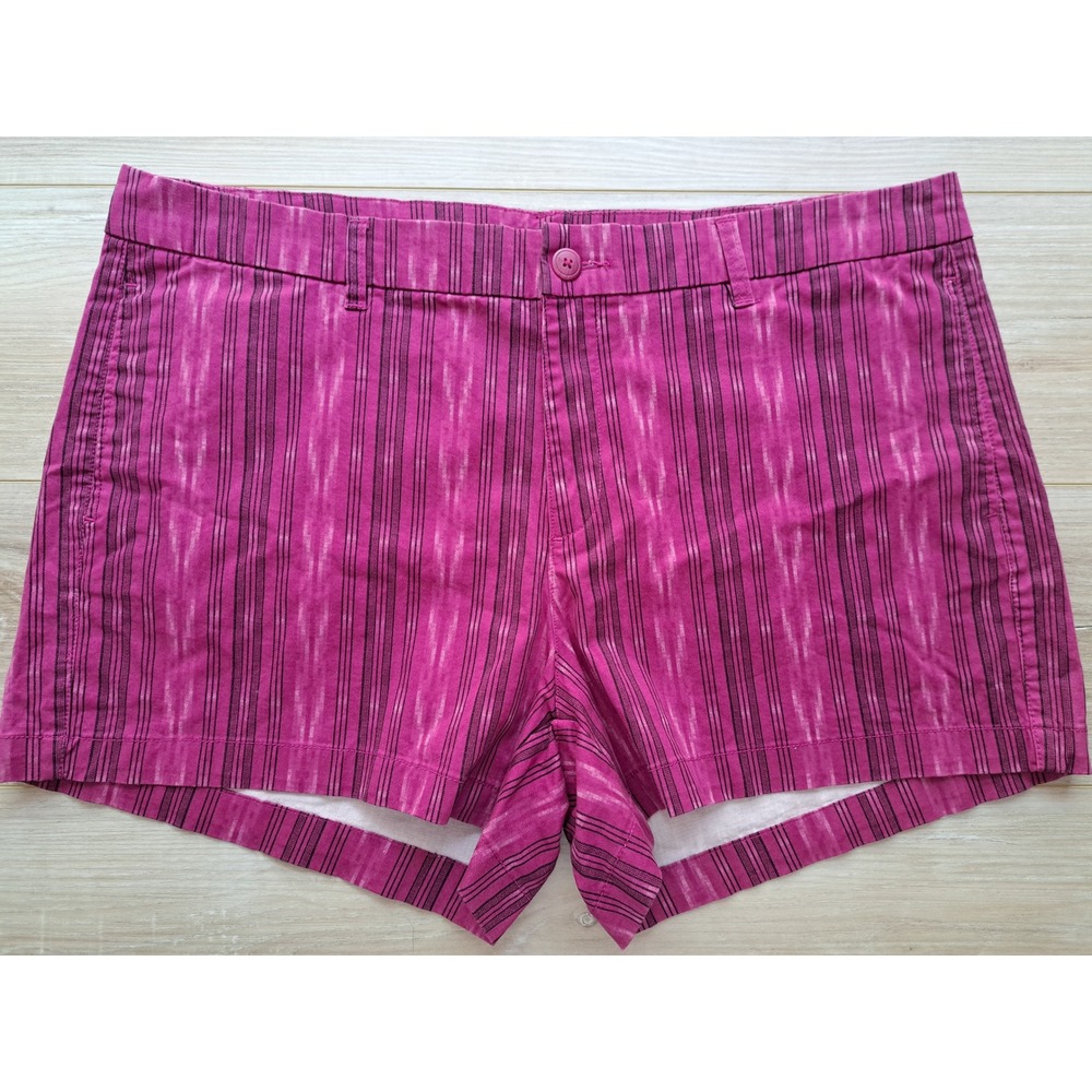 New Gap Pink‎ Purple Ikat Stripe Stretch Shorts Womens Plus Size 18